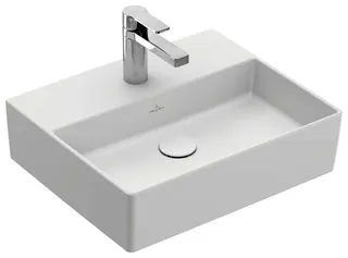Villeroy & Boch Waschtisch Memento 2.0 500x420mm re-eckig 1HL. o ÜL Unterseite geschl StoneWhitec+ – Bild 2