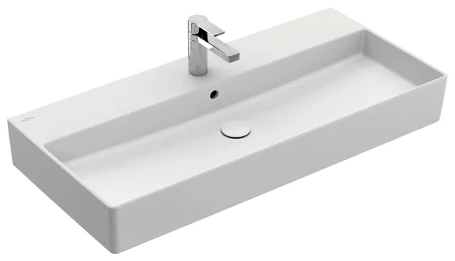 Villeroy & Boch Waschtisch Memento 2.0 1000x470mm re-eckig 1HL. m ÜL Unterseite geschl StoneWhitec+