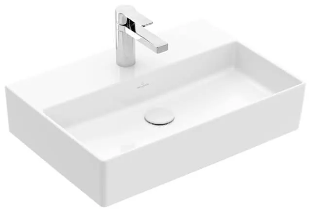 Villeroy & Boch Waschtisch Memento 2.0 600x420mm re-eckig 1HL. o. ÜL. Unterseite geschl. we Alpin