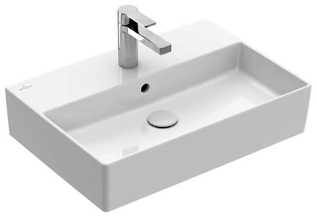 Villeroy & Boch Waschbecken Memento 2.0 600x420mm re-eckig 1HL. m. ÜL. Weiß Alpin cplus