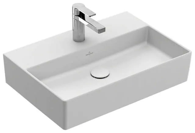 Villeroy & Boch Waschtisch Memento 2.0 600x420mm re-eckig 1HL. o ÜL Unterseite geschl StoneWhitec+