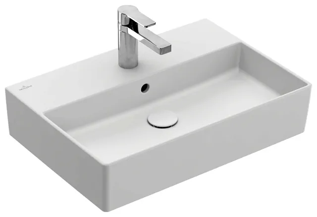 Villeroy & Boch Waschbecken Memento 2.0 600x420mm re-eckig 1HL. m. ÜL. Stone White cplus