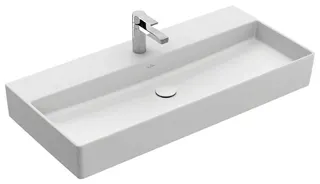 Villeroy & Boch Waschtisch Memento 2.0 1000x470mm re-eckig 1HL. o ÜL Unterseite geschl StoneWhitec+ – Bild 2
