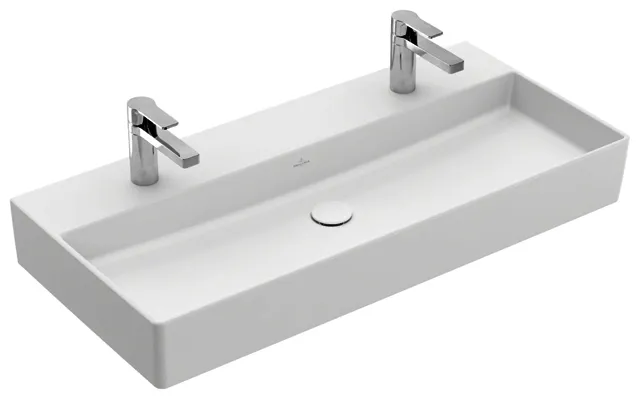 Villeroy & Boch Waschtisch Memento 2.0 1000x470mm re-eckig 2HL. o ÜL Unterseite geschl StoneWhitec+