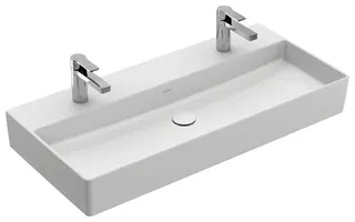 Villeroy & Boch Waschtisch Memento 2.0 1000x470mm re-eckig 2HL. o ÜL Unterseite geschl StoneWhitec+