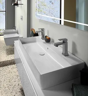 Villeroy & Boch Waschtisch Memento 2.0 1000x470mm re-eckig 2HL. m. ÜL. Unterseite geschl. we Alpin – Bild 4