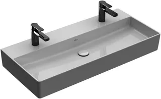 Villeroy & Boch Waschtisch Memento 2.0 1000x470mm re-eckig 2HL. m. ÜL Unterseite geschl Graphite c+