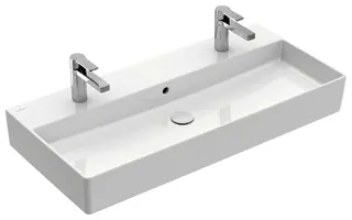 Villeroy & Boch Waschtisch Memento 2.0 1000x470mm re-eckig 2HL. m. ÜL Unterseite geschl we Alpin c+ – Bild 2