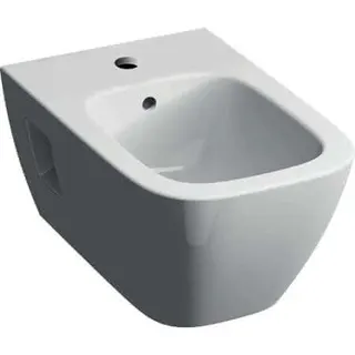 Geberit Renova Plan Wandbidet teilgeschlossene Form mit Überlauf, weiß – Bild 2