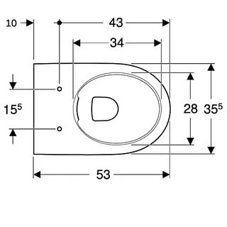 Geberit Renova Comfort WWC Tiefspüler, erhöht geschlossene Form, Rimfree, weiß – Bild 5