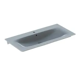Geberit Renova Plan Möbelwaschtisch, 100x48cm mit Hahnloch, mit Überlauf, weiß – Bild 2