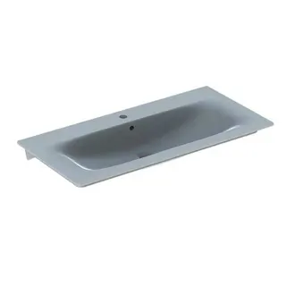 Geberit Renova Plan Möbelwaschtisch, 100x48cm mit Hahnloch, mit Überlauf, weiß, KeraTect – Bild 2