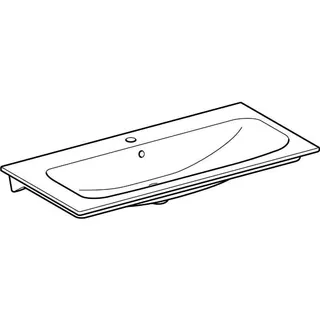 Geberit Renova Plan Möbelwaschtisch, 100x48cm mit Hahnloch, mit Überlauf, weiß, KeraTect – Bild 3
