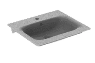 Geberit Renova Plan Möbelwaschtisch, 55x48cm mit Hahnloch, mit Überlauf, weiß