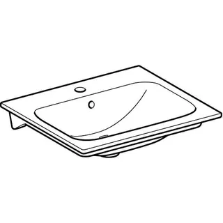 Geberit Renova Plan Möbelwaschtisch, 55x48cm mit Hahnloch, mit Überlauf, weiß – Bild 3