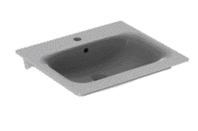 Geberit Renova Plan Möbelwaschtisch, 55x48cm mit Hahnloch, mit Überlauf, weiß, KeraTect
