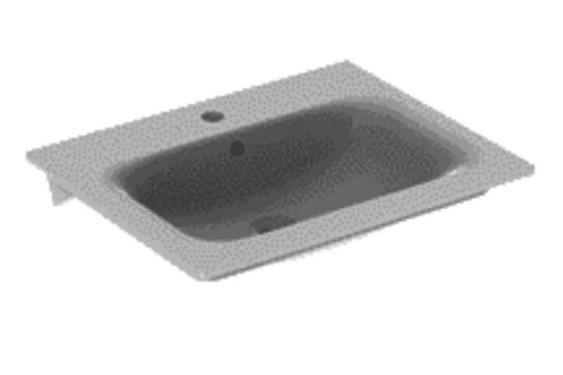 Geberit Renova Plan Möbelwaschtisch, 60x48cm mit Hahnloch, mit Überlauf, weiß