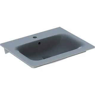 Geberit Renova Plan Möbelwaschtisch, 60x48cm mit Hahnloch, mit Überlauf, weiß – Bild 2