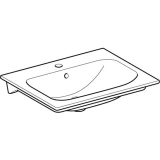 Geberit Renova Plan Möbelwaschtisch, 60x48cm mit Hahnloch, mit Überlauf, weiß – Bild 3