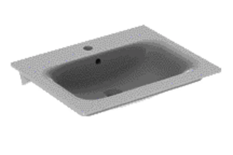 Geberit Renova Plan Möbelwaschtisch, 60x48cm mit Hahnloch, mit Überlauf, weiß, KeraTect