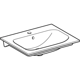 Geberit Renova Plan Möbelwaschtisch, 60x48cm mit Hahnloch, mit Überlauf, weiß, KeraTect – Bild 3