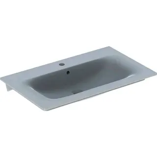 Geberit Renova Plan Möbelwaschtisch, 80x48cm mit Hahnloch, mit Überlauf, weiß – Bild 2