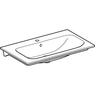 Geberit Renova Plan Möbelwaschtisch, 80x48cm mit Hahnloch, mit Überlauf, weiß – Bild 3