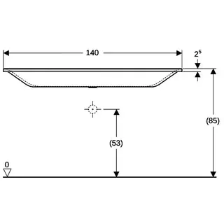Geberit Xeno2 Möbelwaschtisch, 140x48cm ohne Hahnloch, ohne Überlauf, weiß-alpin – Bild 4