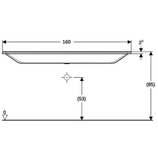 Geberit Xeno2 Möbelwaschtisch, 160x48cm ohne Hahnloch, ohne Überlauf, weiß-alpin – Bild 4
