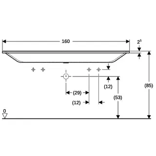 Geberit Xeno2 Möbelwaschtisch, 160x48cm zwei Hl., ohne Überlauf, weiß-alpin – Bild 4