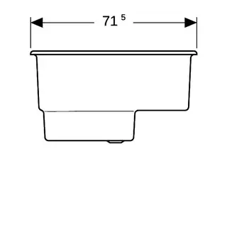 Geberit Bambini Sitzbadewanne 71,5x46,5x39,5cm, ohne Überlauf, weiß – Bild 4