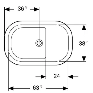 Geberit Bambini Sitzbadewanne 71,5x46,5x39,5cm, ohne Überlauf, weiß – Bild 5