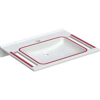 Geberit Publica Waschtisch, eckiges Design, m. Auss. 70x55cm, demenzgerecht, mit Hahnloch,o.Ül, weiß – Bild 2