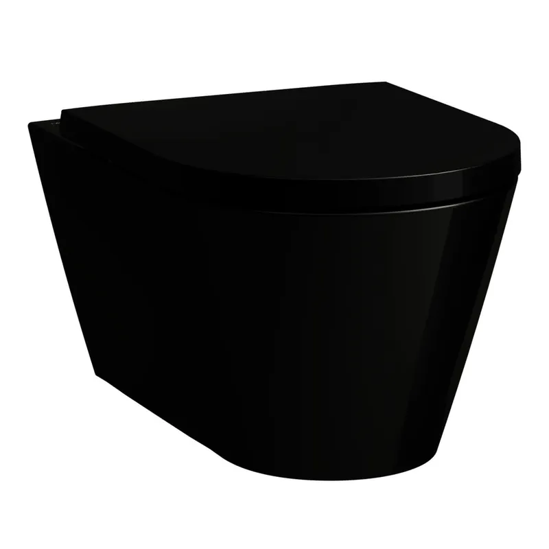 T-WC wandh. K-LAUFEN 545x370 spülrandlos schwarz glänzend