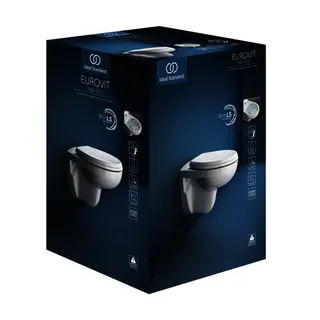 Ideal Standard Wand-T-WC-Kombipaket Eurovit, randlos,m.Softclosing,370x525x395mm,Weiß – Bild 3