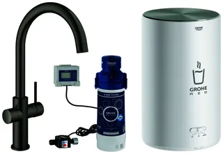 GROHE Armatur und Boiler GROHE Red Duo 30083_1 M-Size C-Ausl. hard graphite gb. – Bild 2