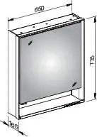 Keuco SPS R. Lumos 14301, r., ohne Ablagef, Vorbau, silb-elox., 650x735x165mm – Bild 2