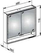 Keuco SPS R. Lumos 14302, mit Ablagef., Vorbau, silb-elox., 800x735x165mm – Bild 2