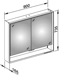 Keuco SPS R. Lumos 14303, mit Ablagef., Vorbau, silb-elox., 900x735x165mm – Bild 2