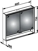 Keuco SPS R. Lumos 14303, mit Ablagef., Vorbau, silb-elox., 900x735x165mm, DALI – Bild 2