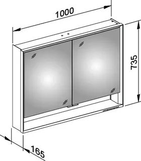 Keuco SPS R. Lumos 14304, mit Ablagef., Vorbau, silb-elox., 1000x735x165mm – Bild 2