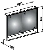 Keuco SPS R. Lumos 14304, mit Ablagef., Vorbau, silb-elox., 1000x735x165mm – Bild 3
