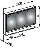 Keuco SPS R. Lumos 14305, mit Ablagef., Vorbau, silb-elox., 1200x735x165mm – Bild 3