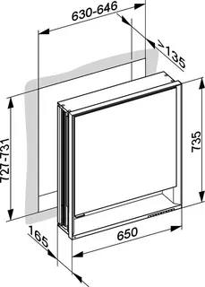 Keuco SPS R. Lumos 14311, r., ohne Ablagef, Einbau, silb-elox., 650x735x165mm, DALI – Bild 3