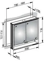 Keuco SPS R. Lumos 14312, mit Ablagef., Einbau, silb-elox., 800x735x165mm – Bild 2