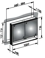 Keuco SPS R. Lumos 14314, mit Ablagef., Einbau, silb-elox., 1000x735x165mm, DALI – Bild 2