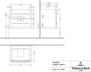 Villeroy & Boch WaschbeckenUS Avento 576x514x452mm 2 Ausz. Waschbecken m.tig Arizona Oak – Bild 2