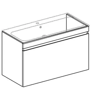 Geberit Renova Plan US für Waschtisch, schmaler Rand mit 1 Schublade, 98,8x58,5x47,3cm, weiß – Bild 2