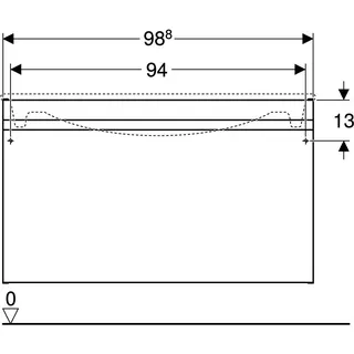 Geberit Renova Plan US für Waschtisch, schmaler Rand mit 1 Schublade, 98,8x58,5x47,3cm, weiß – Bild 3