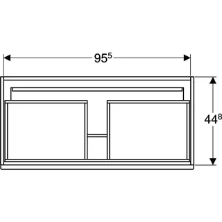 Geberit Renova Plan US für Waschtisch, schmaler Rand mit 1 Schublade, 98,8x58,5x47,3cm, weiß – Bild 4